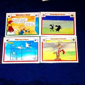Set of 11 1990 Upper Deck Looney Tunes Comic baseball cards double sided